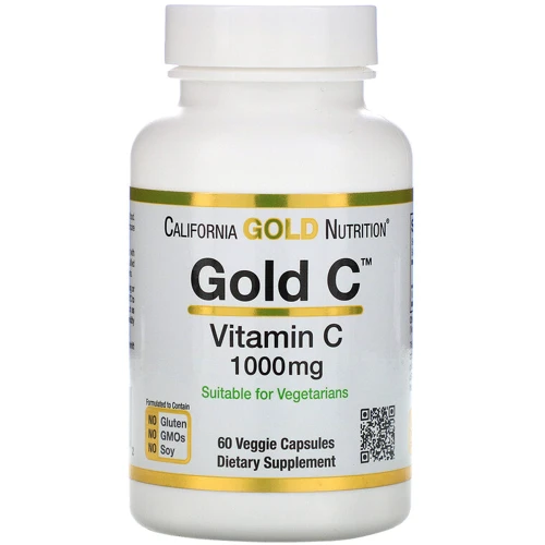 California Gold Nutrition Gold C, Vitamin C, 1,000 mg, 60 Veggie Capsules