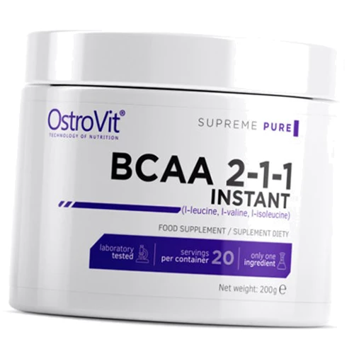 Аминокислота для спорта OstroVit Supreme Pure Bcaa 2-1-1 Instant 200 g / 20 servings / Natural