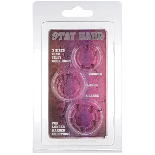 Набір із 3 шт ерекційних кілець STAY HARD - Three Rings Pink, 3000004691: Виробник Toy Joy