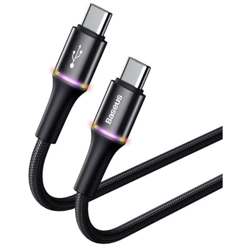 Кабель Baseus USB-C to USB-C 60W PD2.0 60W Halo Data 1m Black (CATGH-J01): Тип USB-C - USB-C
