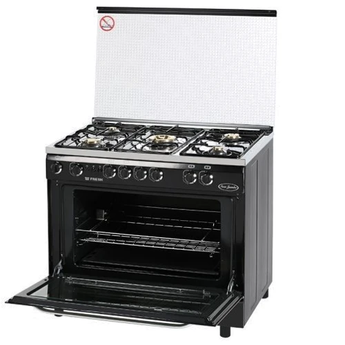 Газова плита Fresh N90 G5 / 01 (60x90) (чорний / нержавіюча сталь): Розміри (ВxШxГ) 85x90x60 см