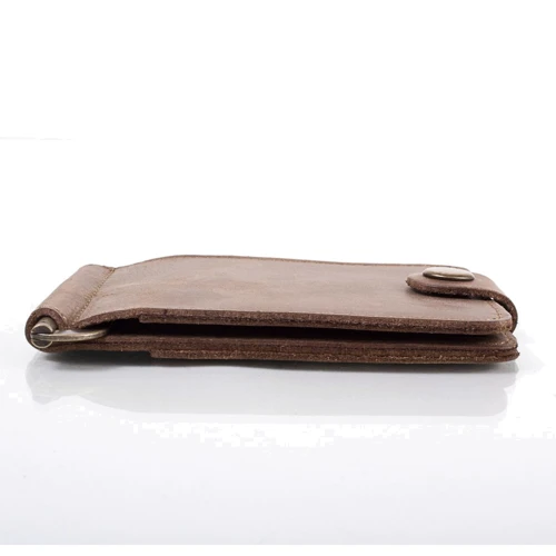 Мужской зажим для денег DNK Leather коричневый (DNK-Clamp-Hcol-G): Формат кошелька Вертикальный