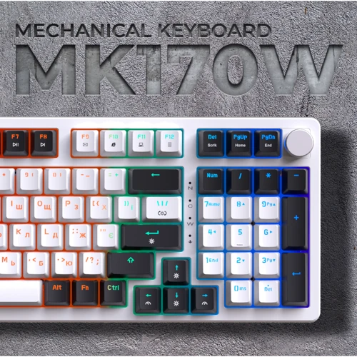 Клавиатура GamePro MK170W (Red) с Hot-Swap RGB White фото 10