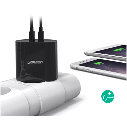 Зарядное устройство Ugreen Wall Charger 2xUSB CD104 3.4A Black (20383): Тип сетевое