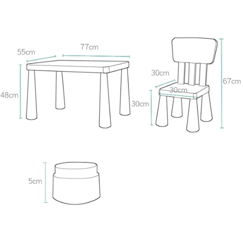 Детский столик с 2-мя стульями Bambi голубой (M 6176-4)