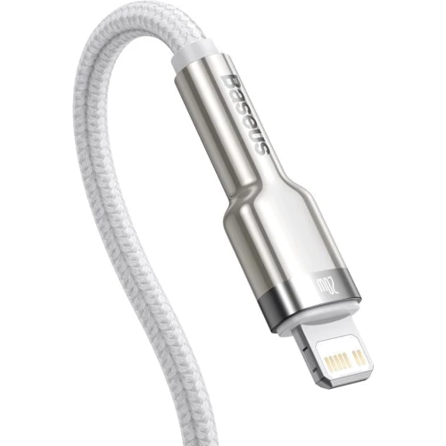 Кабель Baseus Cable USB-C to Lightning Cafule Metal PD 20W 1m White (CATLJK-A02) фото 3