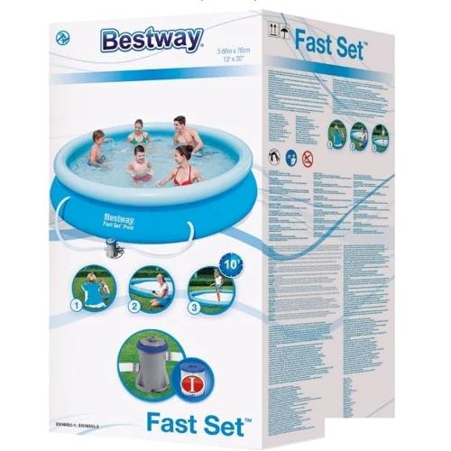 Надувной бассейн Bestway 57274, 366 х 76 см (1 250 л/ч) фото 1