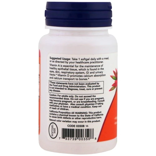 NOW Foods Vitamin A & D 10,000/400 IU Softgels 100 caps: Форма выпуска Капсулы
