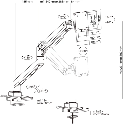 Крепление для мониторов Officepro MA801B фото 8