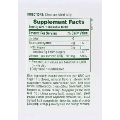 Nature's Plus Orange Juice Vitamin C 500 mg Вітамін С 90 жувальних таблеток: Тип вітамін C