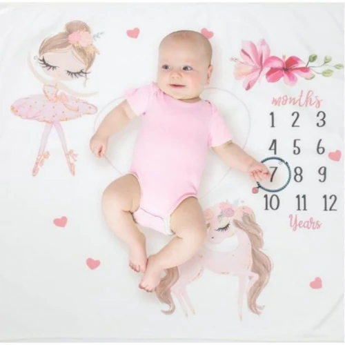 Плед Twins Caramel Календарь роста 85x90 см для девочек (1406-TTСС)