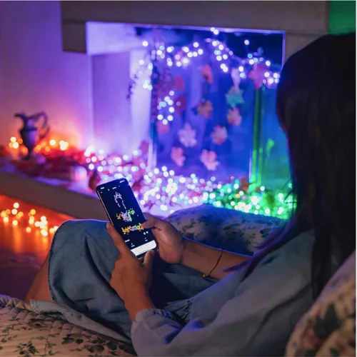Гирлянда Smart LED Twinkly Pro Strings RGBW 250 одна линия IP65 AWG22 PVC прозрачный: Применение для улицы