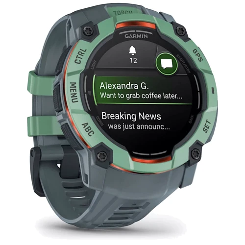 Смарт-часы Garmin Instinct 3 AMOLED 50mm Neotropic with Twilight Band (010-03020-01): Время работы 9 дней