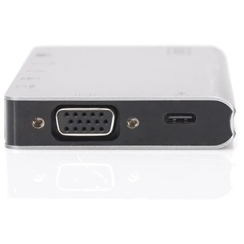 Адаптер Digitus Adapter USB-C to HDMI+VGA+2xUSB+USB-C+SD/TF+RJ54 Silver (DA-70866): Інтерфейс підключення USB-C