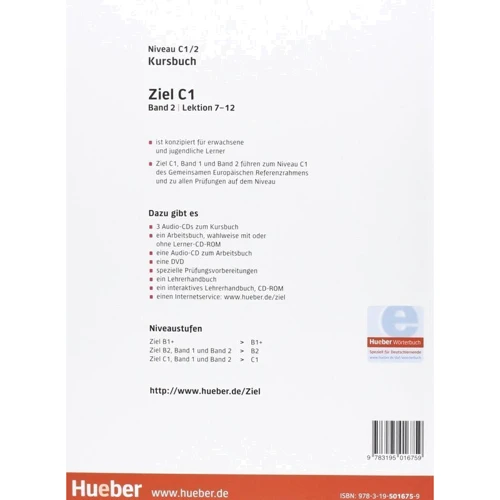 Ziel C1.2: Kursbuch und Arbeitsbuch mit Lerner-CD-ROM, Lektion 7-12: Виробник Hueber