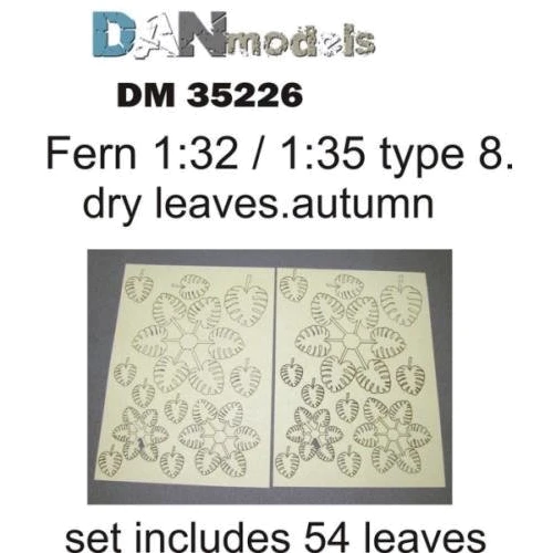 Листья папоротника DAN models Желтые, набор №8 DAN35226