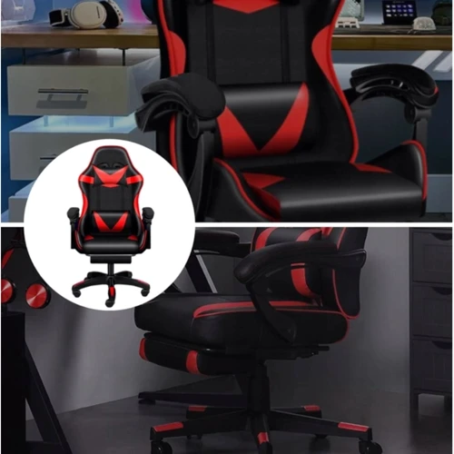 Кресло геймерское PLAYER с подставкой для ног Red/Black (100001) фото 8