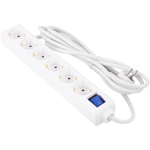 Сетевой фильтр 2E 6 розеток, 3 м, White (2E-U06ESM3WH)
