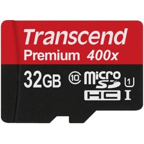 Карта памяти Transcend 32GB microSDHC Class 10 UHS-I U1 Premium 400X + adapter (TS32GUSDU1): Тип карты MicroSDHC