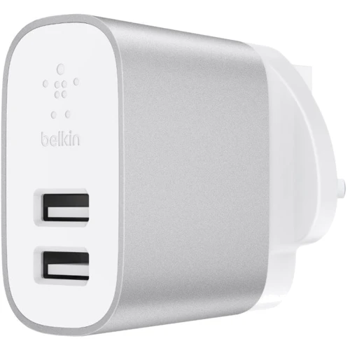 Зарядное устройство Belkin Wall Charger BoostUp 2xUSB 4.8A Silver (F7U049VFSLV)