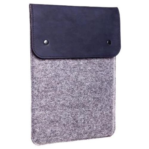 Gmakin Case Slim Felt Two Buttons Blue/Grey (GM65-12) for MacBook 12"