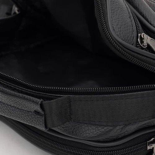Мужская сумка через плечо Borsa Leather черная (K16681-2bl-black): Фактура Матовая, Зернистая