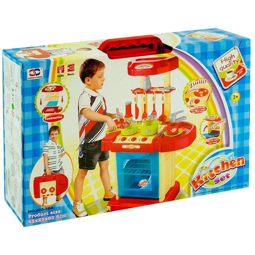Детская кухня Kitchen Set 008-58A в чемоданчике со светом и звуком: Производитель Noname