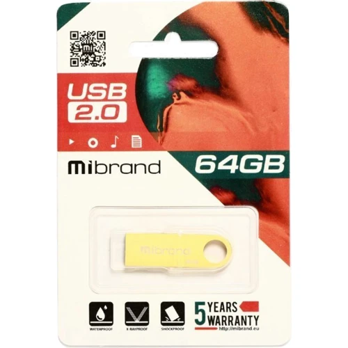 USB-флешка Mibrand 64GB Puma Gold USB 2.0 (MI2.0/PU64U1G): Объем памяти 64 GB