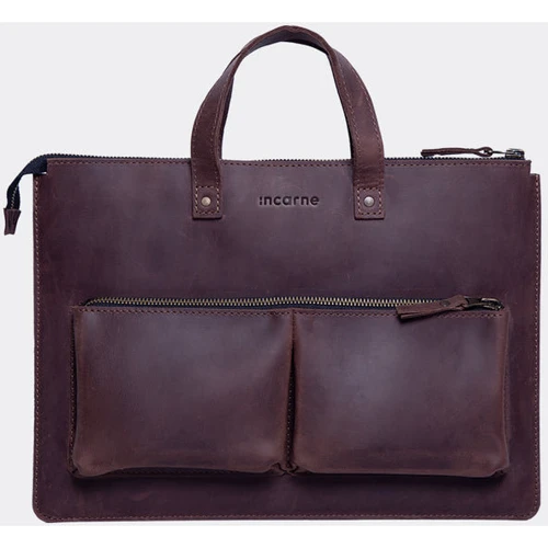 INCARNE Handmade Leather Bag-cover Brave Brown for MacBook Air 15" M3 | M2 (2024 | 2023)
