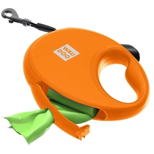 Поводок-рулетка для собак WAUDOG R-leash с контейнером для пакетов S оранжевый до 12 кг 3 м (26274) фото 8