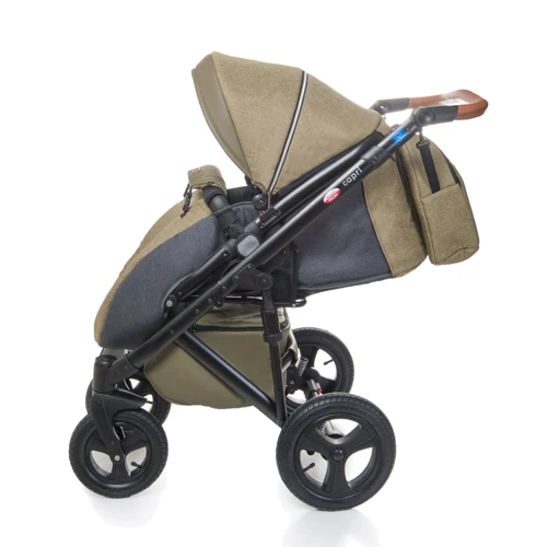 Универсальная коляска 2-в-1 Broco Capri textile olive: Ширина шасси 59.5 см