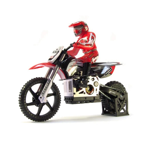 Радиоуправляемая модель Мотоцикл 1:4 Himoto Burstout MX400 Brushed (красный): Привод Задний
