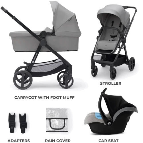 Универсальная коляска 3 в 1 Kinderkraft Newly Moonlight Grey (00-00305183) фото 8