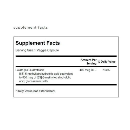 Swanson Ultra Folate 400 mcg Фолат 30 веганських капсул: Тип вітамін B