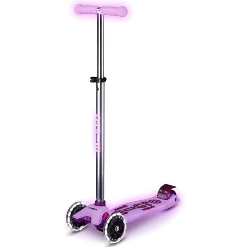 Самокат Micro серии Maxi Deluxe Glow LED Пурпурный (MMD367)