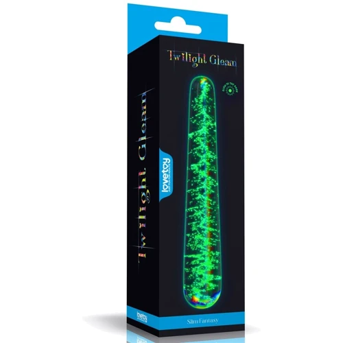 Фаллоимитатор LoveToy Twilight Gleam Glow-in-the-dark Glass Dildo Slim Fantasy