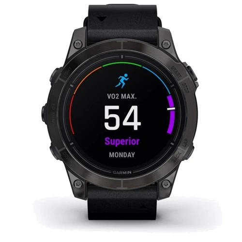 Смарт-часы Garmin Epix Pro (Gen 2) 47mm Sapphire Carbon Grey DLC Titanium with Black Leather Band (010-02803-30): Дисплей 1.3 AMOLED (416x416)