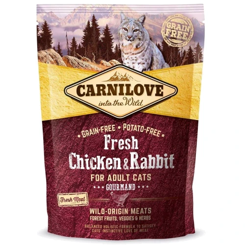 Сухой корм Carnilove Fresh Chicken Rabbit для взрослых кошек курица и кролик 0.4 кг (8595602527373)