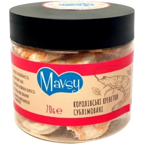 Лакомство сублимированное для собак и кошек Mavsy с королевскими креветками 70 г (4820266800437)