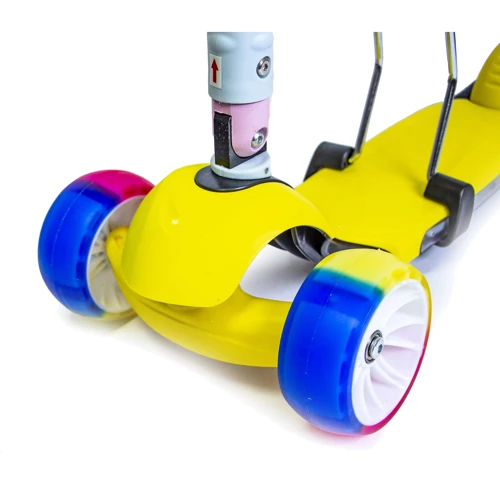 Самокат Scooter 3in1. Yellow (складна ручка, зі світлом і музикою і смарт-колеса): Тип гальма ножний