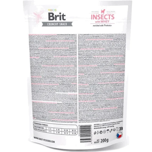 Лакомства для щенков Brit Care Dog Crunchy Cracker Puppy Insects with Whey для роста, насекомые, сыворотка и пробиотики 200г (8595602551514): Производитель Brit Care