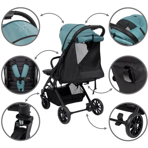 Прогулянкова коляска Kidwell COLMER Royal Green (Hnrt_4576): Матеріал коліс EVA