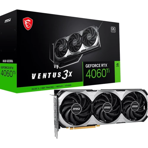 Видеокарта MSI GeForce RTX 4060 Ti Ventus 3X E 8G OC (912-V515-065): Объем памяти, Гб 8