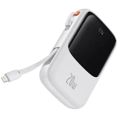 Внешний аккумулятор Baseus Power Bank 10000mAh Qpow Pro Digital Display Fast Charge Power Bank 20W White (PPQD020002)