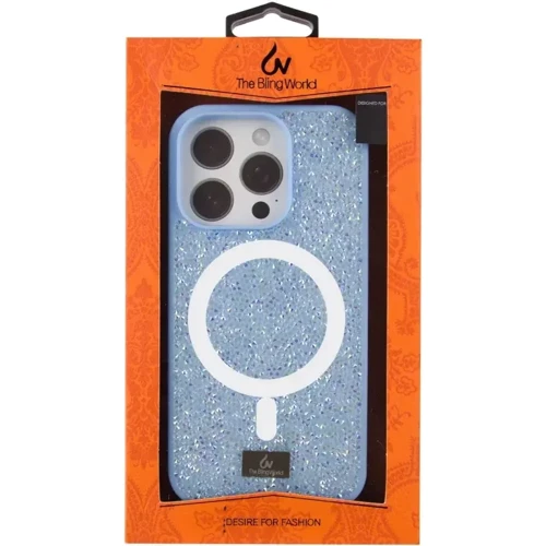 Чохол для iPhone Bling World Rock Diamond з MagSafe Light Blue для iPhone 15 Pro Max: Колір синий