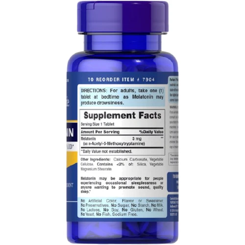 Puritan's Pride Melatonin 3 mg Мелатонин 240 таблеток