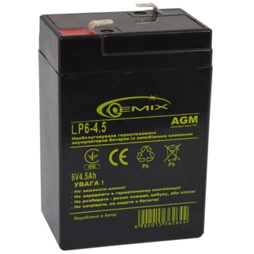 Gemix 6В 4.5 Ач (LP6-4.5 Т2)