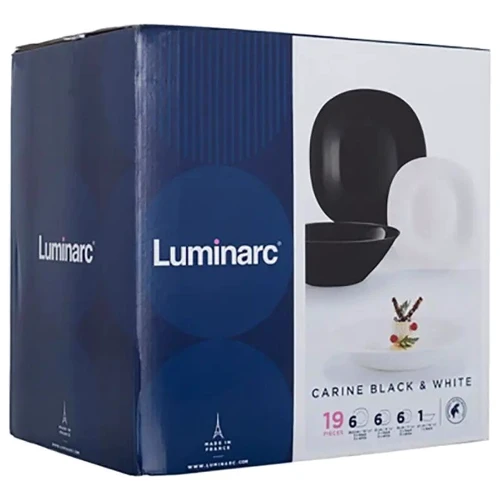 Столовий сервіз Luminarc Carine black&white 19 предметів (N1491): Матеріал стеклокерамика