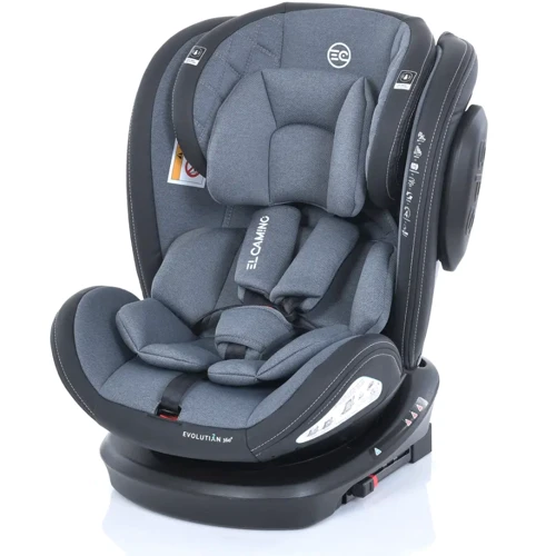 Автокресло El Camino Evolution 2 360 ME 1045 ISOFIX 0-36 кг melange cloud gray (ME 1045 melange cloud g) фото 9