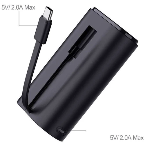 Внешний аккумулятор iWALK Power Bank Link Me 10000mAh USB-C Black (DBL10000C): Встроенный кабель USB Type-C